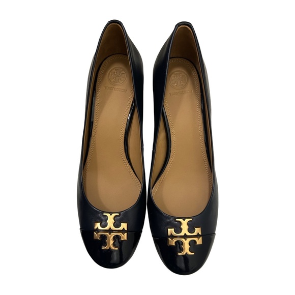 Tory Burch Black Everly Cap Toe Pumps in Dark Blue Woman’s 9.5 - Picture 3 of 11